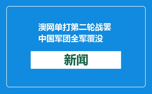 澳网单打第二轮战罢 中国军团全军覆没