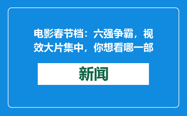 电影春节档：六强争霸，视效大片集中，你想看哪一部