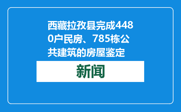 西藏拉孜县完成4480户民房、785栋公共建筑的房屋鉴定