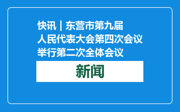 快讯 | 东营市第九届人民代表大会第四次会议举行第二次全体会议