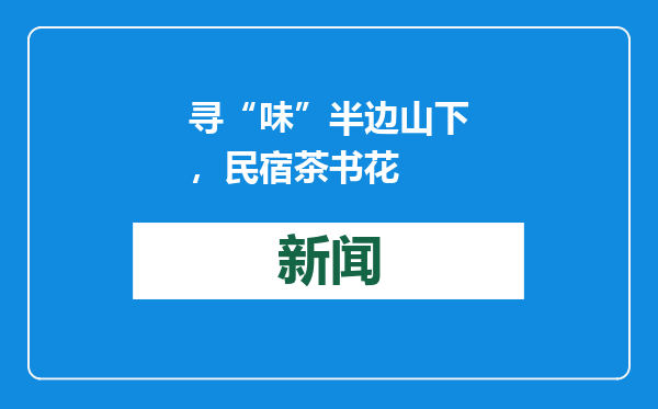 寻“味”半边山下，民宿茶书花