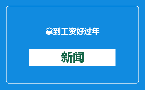 拿到工资好过年