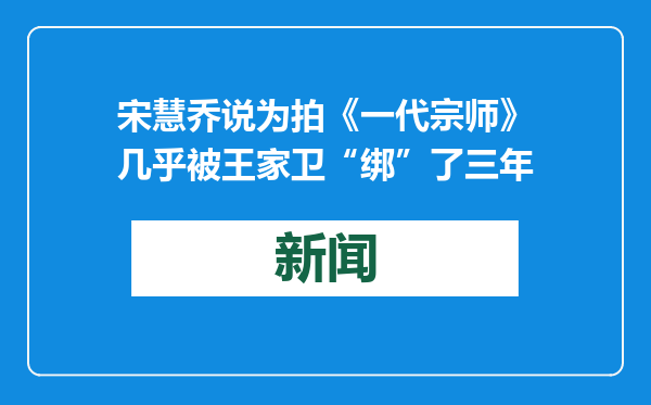 宋慧乔说为拍《一代宗师》几乎被王家卫“绑”了三年