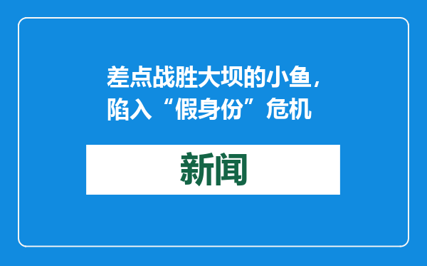 差点战胜大坝的小鱼，陷入“假身份”危机