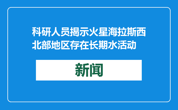 科研人员揭示火星海拉斯西北部地区存在长期水活动