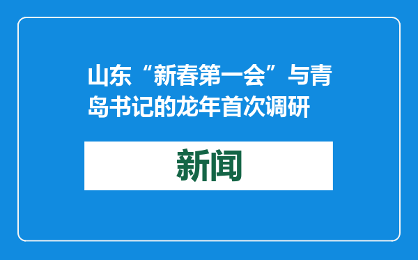 山东“新春第一会”与青岛书记的龙年首次调研