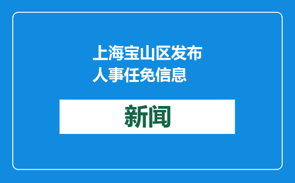 上海宝山区发布人事任免信息
