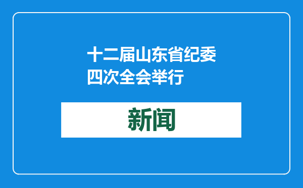 十二届山东省纪委四次全会举行