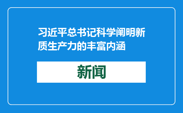 习近平总书记科学阐明新质生产力的丰富内涵