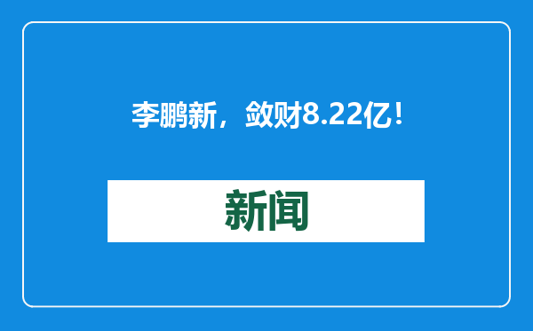 李鹏新，敛财8.22亿！