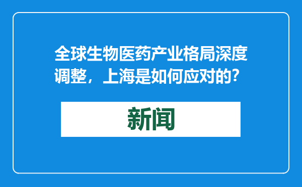 全球生物医药产业格局深度调整，上海是如何应对的？