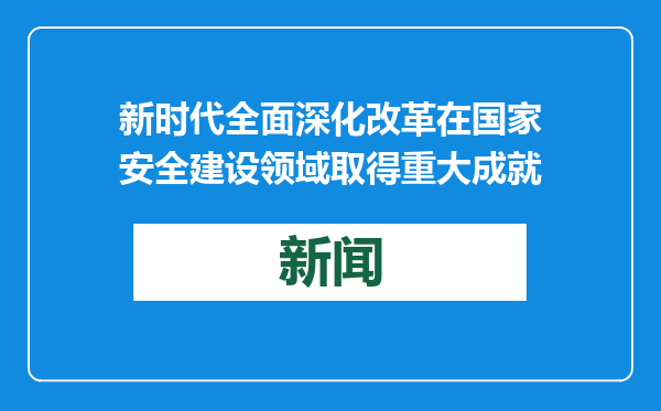 新时代全面深化改革在国家安全建设领域取得重大成就