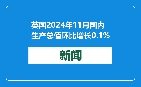 英国2024年11月国内生产总值环比增长0.1%