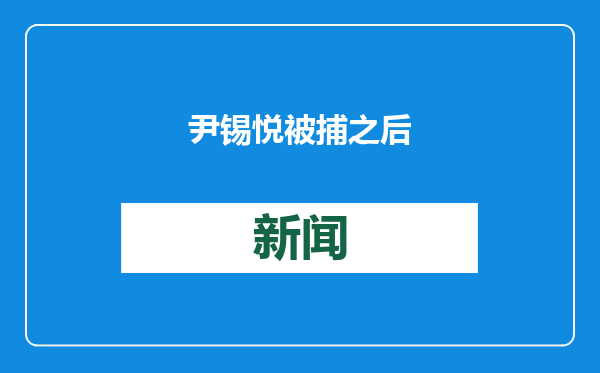 尹锡悦被捕之后