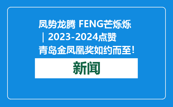 凤势龙腾 FENG芒烁烁｜2023-2024点赞青岛金凤凰奖如约而至！