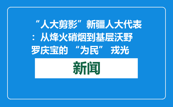 “人大剪影”新疆人大代表：从烽火硝烟到基层沃野 罗庆宝的 “为民” 戎光