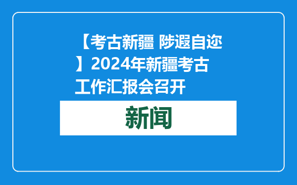 【考古新疆 陟遐自迩】2024年新疆考古工作汇报会召开