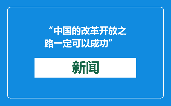 “中国的改革开放之路一定可以成功”