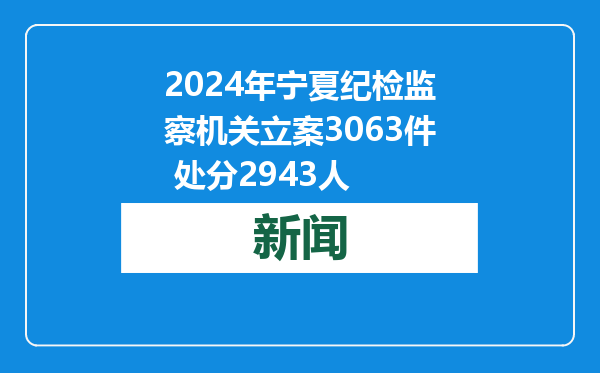 2024年宁夏纪检监察机关立案3063件 处分2943人