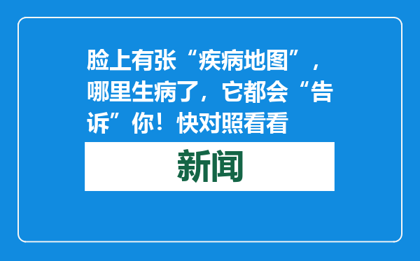 脸上有张“疾病地图”，哪里生病了，它都会“告诉”你！快对照看看