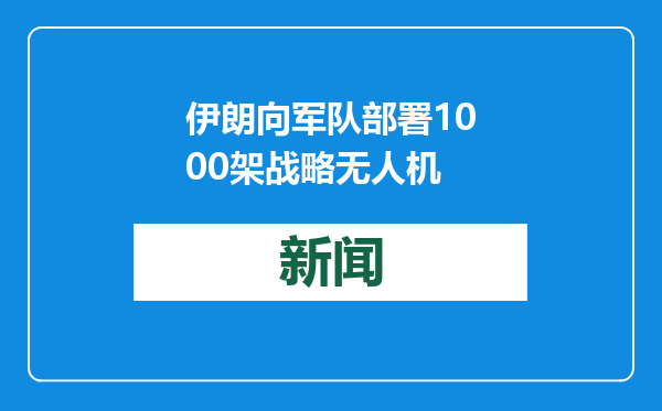 伊朗向军队部署1000架战略无人机