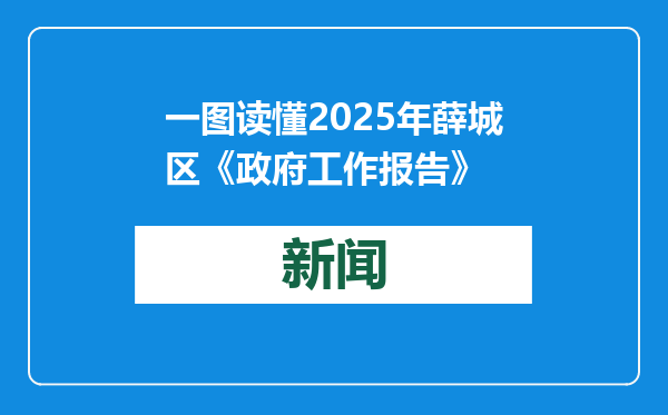 一图读懂2025年薛城区《政府工作报告》
