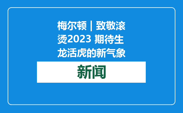 梅尔顿 | 致敬滚烫2023 期待生龙活虎的新气象