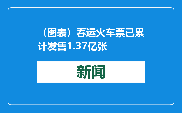 （图表）春运火车票已累计发售1.37亿张