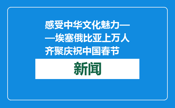 感受中华文化魅力——埃塞俄比亚上万人齐聚庆祝中国春节