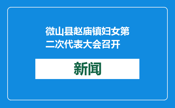 微山县赵庙镇妇女第二次代表大会召开
