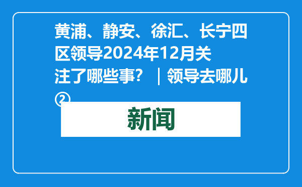 黄浦、静安、徐汇、长宁四区领导2024年12月关注了哪些事？｜领导去哪儿②