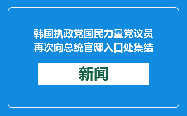 韩国执政党国民力量党议员再次向总统官邸入口处集结
