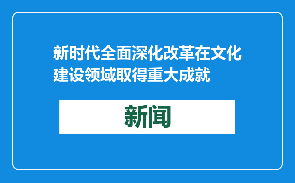 新时代全面深化改革在文化建设领域取得重大成就