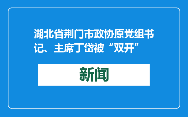 湖北省荆门市政协原党组书记、主席丁岱被“双开”