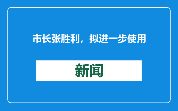 市长张胜利，拟进一步使用