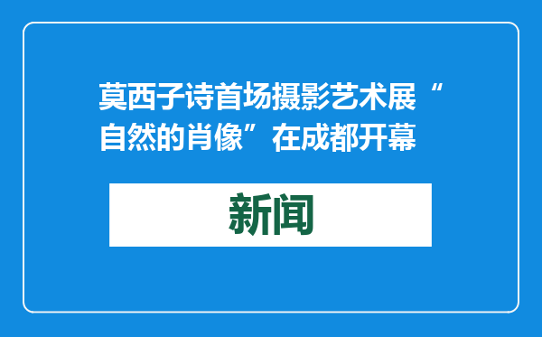 莫西子诗首场摄影艺术展“自然的肖像”在成都开幕