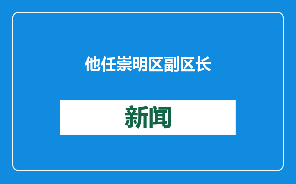 他任崇明区副区长