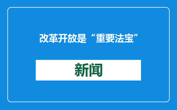 改革开放是“重要法宝”