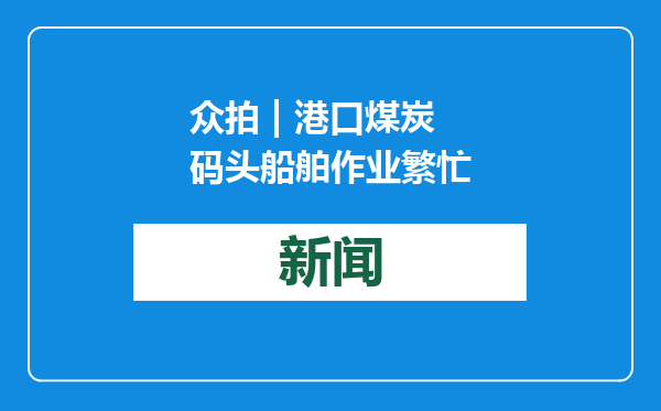 众拍 | 港口煤炭码头船舶作业繁忙