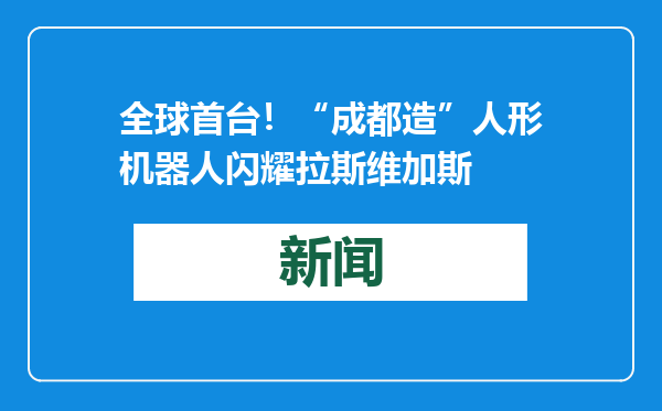 全球首台！“成都造”人形机器人闪耀拉斯维加斯