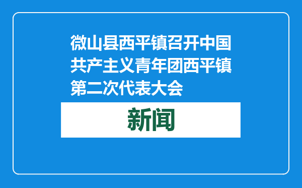 微山县西平镇召开中国共产主义青年团西平镇第二次代表大会
