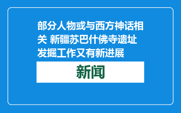部分人物或与西方神话相关 新疆苏巴什佛寺遗址发掘工作又有新进展