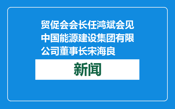 贸促会会长任鸿斌会见中国能源建设集团有限公司董事长宋海良