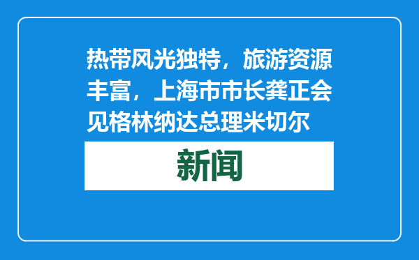 热带风光独特，旅游资源丰富，上海市市长龚正会见格林纳达总理米切尔