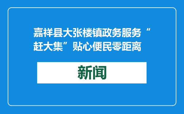 嘉祥县大张楼镇政务服务“赶大集”贴心便民零距离