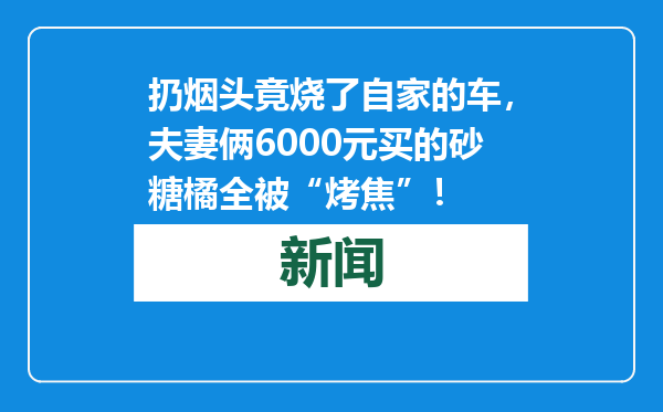 扔烟头竟烧了自家的车，夫妻俩6000元买的砂糖橘全被“烤焦”！