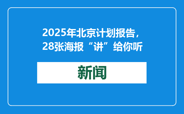 2025年北京计划报告，28张海报“讲”给你听