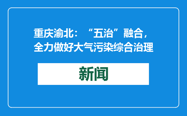 重庆渝北：“五治”融合，全力做好大气污染综合治理