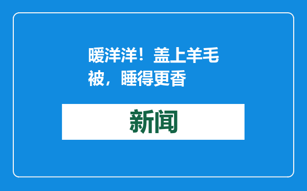 暖洋洋！盖上羊毛被，睡得更香