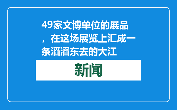 49家文博单位的展品，在这场展览上汇成一条滔滔东去的大江